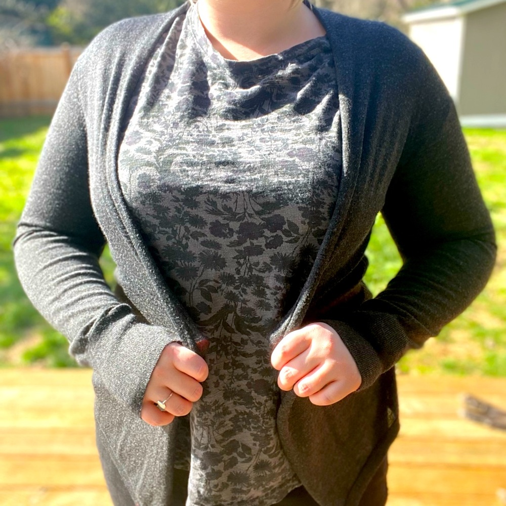 Ann Taylor LOFT Soft Gray Cardigan